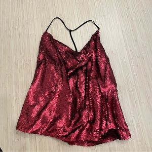 By the way. Revolve red sequin tank top small